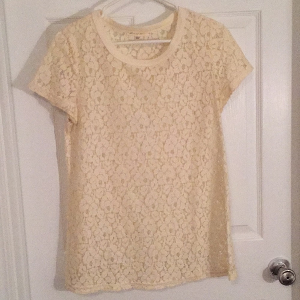 ivory lace tee